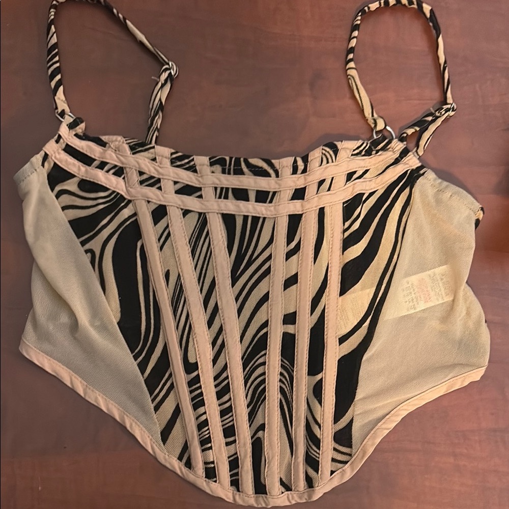 Stylish Zebra Print Corset Top